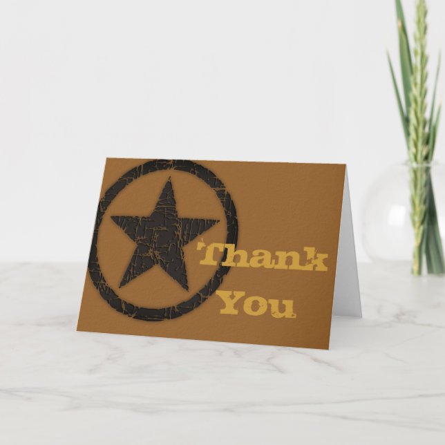 Burnt Western Star Danke, dass Sie die Grußkarte e Dankeskarte (Vorderseite)