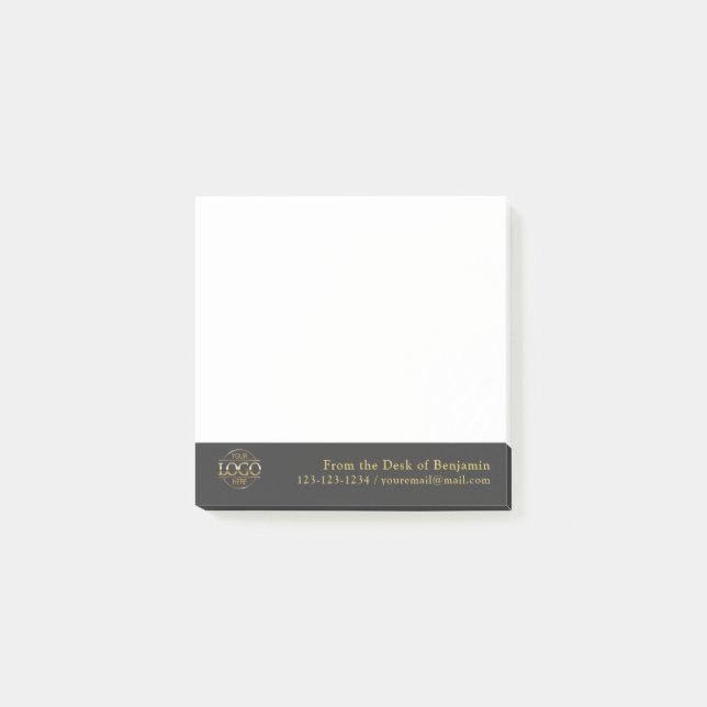 Büro Custom Modern Einfaches Logo Von Schreibtisch Post-it Klebezettel (Vorderseite)