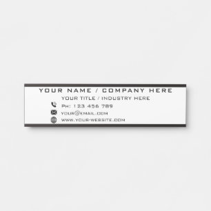 Büro des Unternehmens für kundenspezifische Türen Türschild