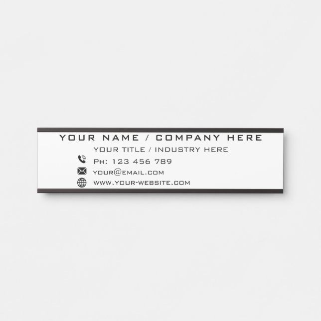 Büro des Unternehmens für kundenspezifische Türen Türschild (Vorderseite )