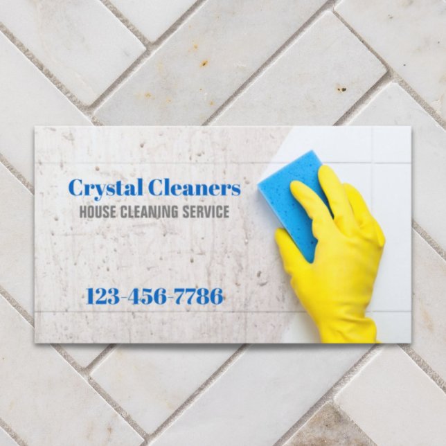 Büro für Janitorial Housekeeping Reinigungsdienste Visitenkarte (Office Janitorial Housekeeping Cleaning Services Business Card)
