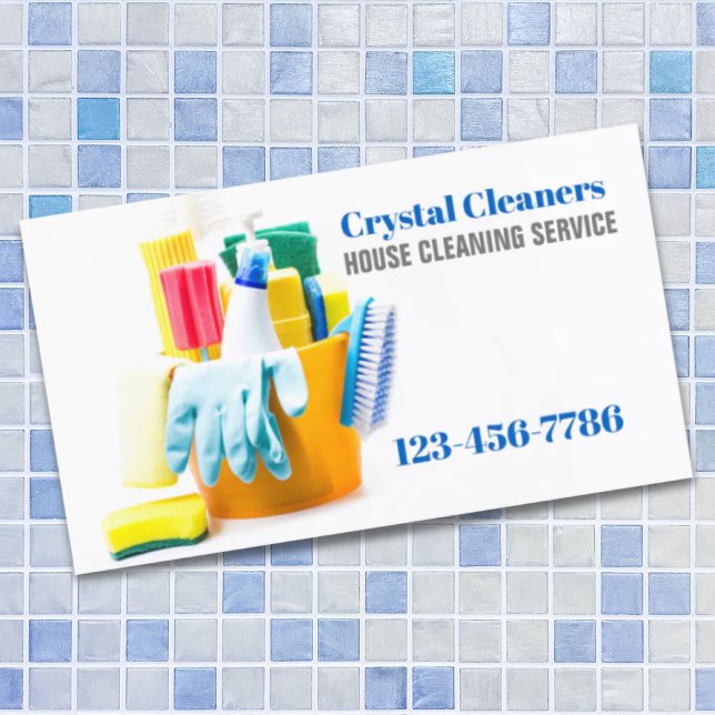 Büro für Janitorial Reinigungsdienste Visitenkarte (Office Janitorial Cleaning Services Housekeeping Business Card)