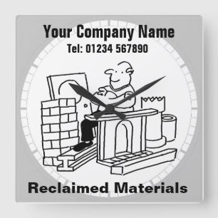 Büro für recycelte Materialien Quadratische Wanduhr