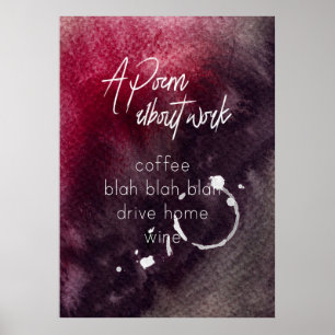 Büro Humor-Buchhalter-Arbeits-Alkohol-Wein lustig Poster