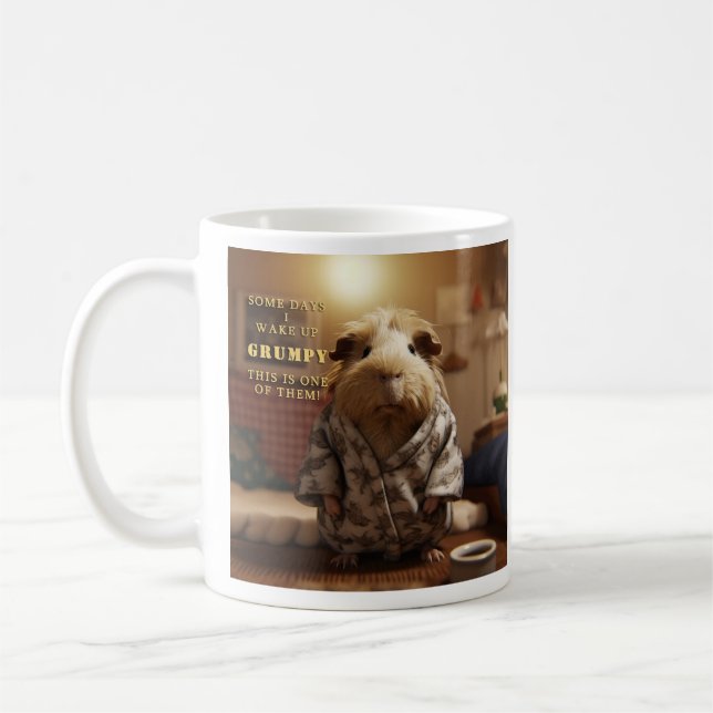 Büro Humor Guinea Pig Grumpy Kaffee Cup Kaffeetasse (Links)