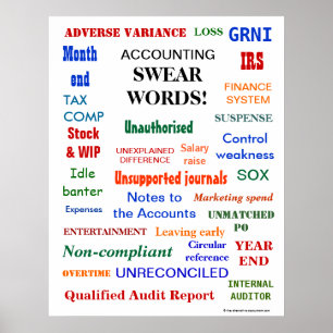 BÜRO HUMOR "KONTO SWEAR WORDS Finance" Poster