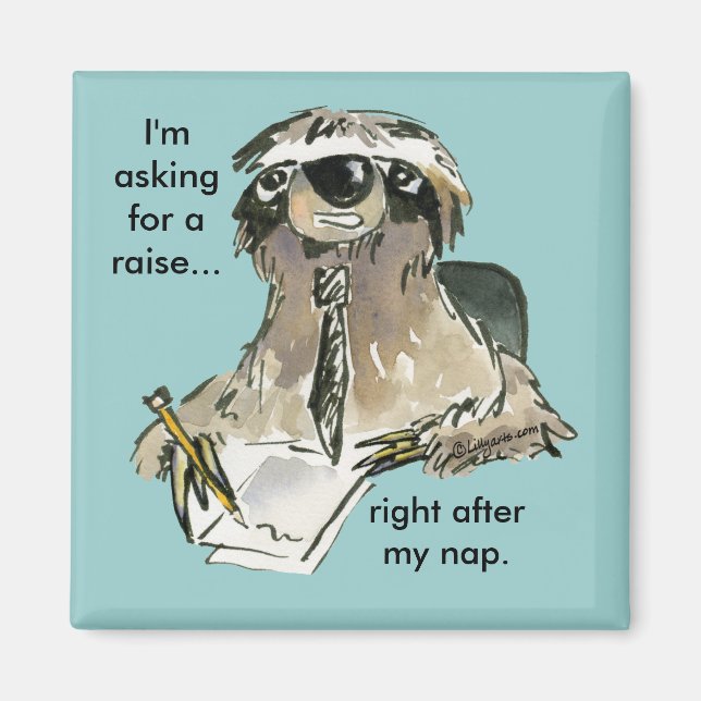 Büro Humor Sloth Cartoon Magnet (Vorne)