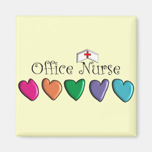 Büro-Krankenschwester-Mehrfarbenherz-Entwurf 3D Magnet