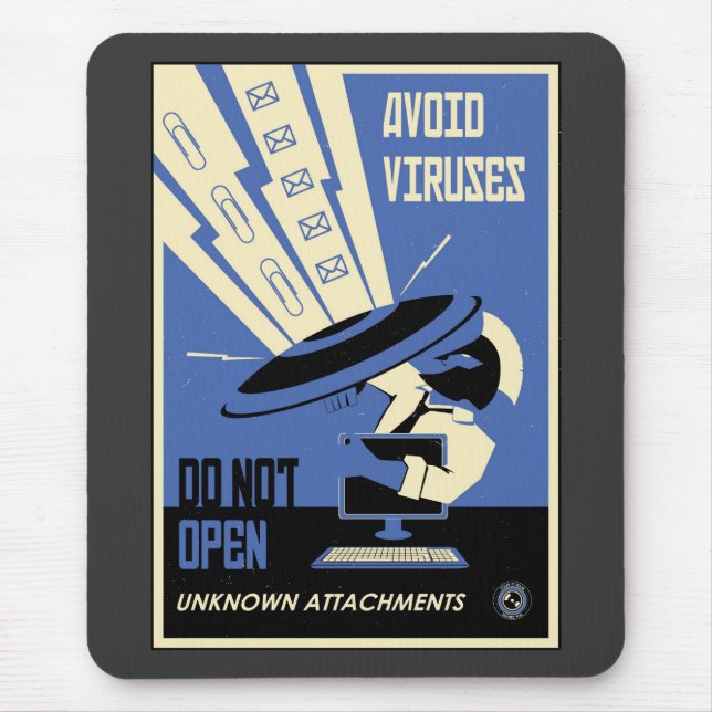 Büro-Propaganda: Downloads (blau) Mousepad (Vorne)