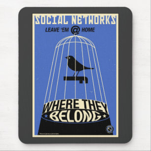Büro-Propaganda: Sozialnetz (blau) Mousepad