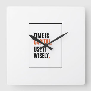 Büro-Wanduhr-Dekoration für Finanzen Quadratische Wanduhr