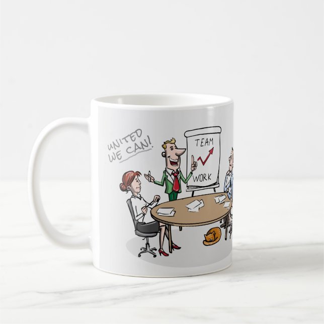 BÜRO-WITZ - TEAM-ARBEIT - GEMEINSAMES ZIEL KAFFEETASSE (Links)