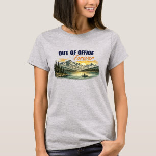 Büroauszeit für immer - Bergdesign beim Angeln T-Shirt