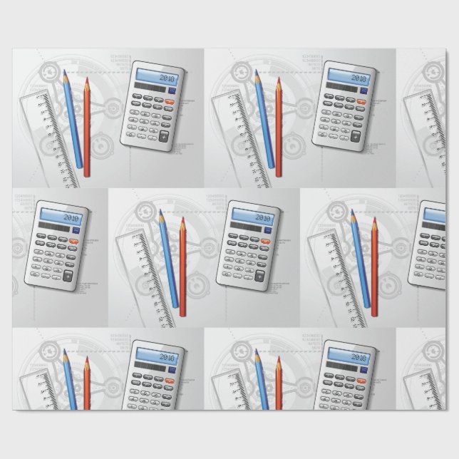 Bürobedarf für technisches Zeichnen Geschenkpapier (Flach)