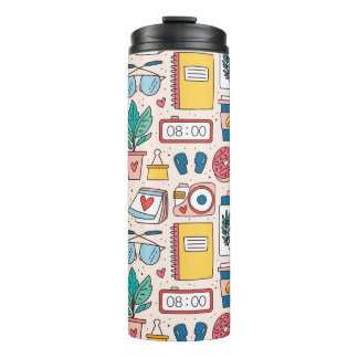 Bürogeschirr: Quirky-Seamless-Textur Thermosbecher