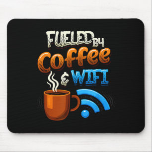Bürohumor zu Hause befeuert durch Kaffee und WLAN- Mousepad