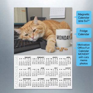 Bürokatze Kühlschrank Kalender 2026, Montag Motiva Magnetkarte