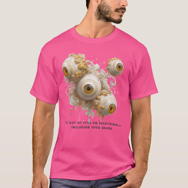 Büromeme. Surreal Barock Eyeballs Gold T-Shirt (Vorderseite)