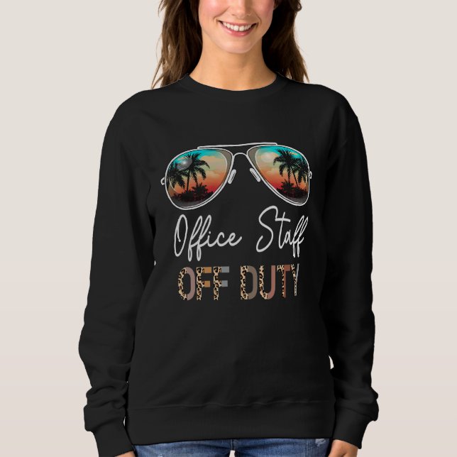 Büromitarbeiter von Leopard Sonnenbrille Beach Sun Sweatshirt (Vorderseite)