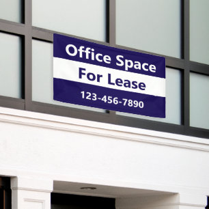 Büroraum für Leasing dunkelblau und weiß Banner