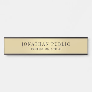 Büroschule Custom Elegante Black & Gold Long Türschild