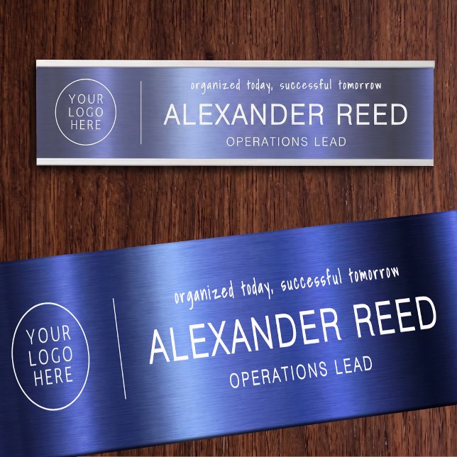 Bürotür mit Logoname plates Navy Türschild (Office Door With Logo Name Plates Navy)