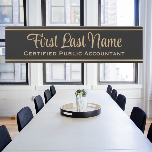 Bürotür signiert einfaches modernes Black & Gold-Z Türschild (Von Creator hochgeladen)