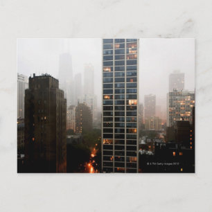 Bürotürme, Condos und Hancock Tower in Nebel Postkarte