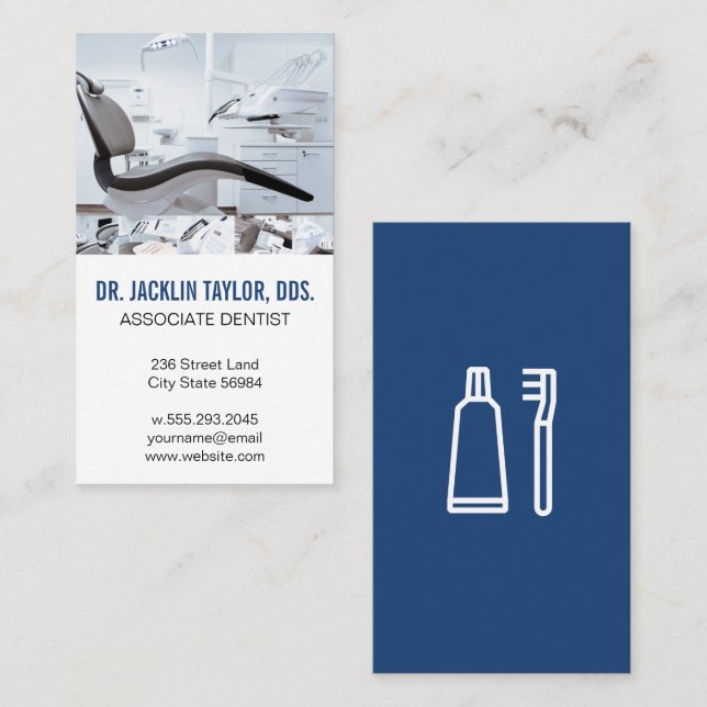 Bürovorsitzender | Zahnarztkarte Visitenkarte (Vorne/Hinten)