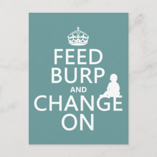 Burp und Change On (Baby) gefüttert (beliebige Far Postkarte