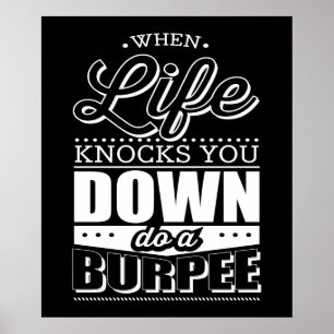 Burpees Fitness Gym Workout Inspiration Poster