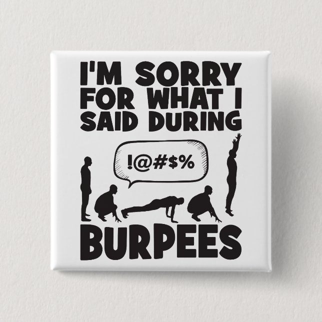 BURPEES - Funny Novelty Workout Button (Vorderseite)