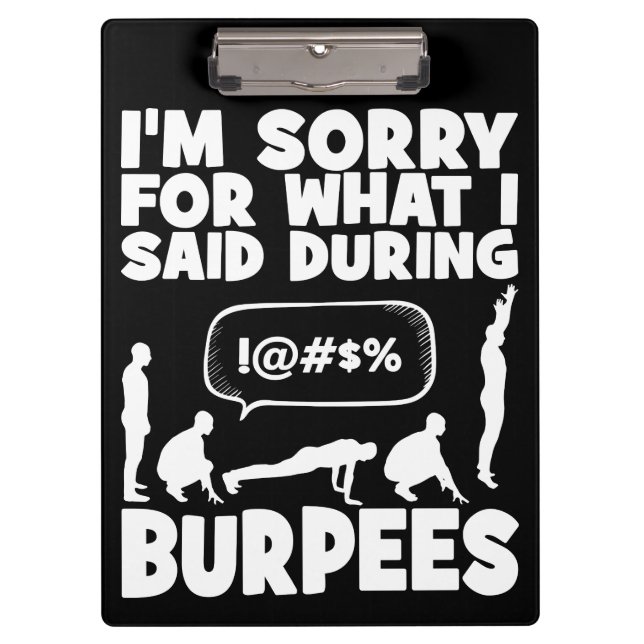 BURPEES - Funny Novelty Workout Klemmbrett (Vorderseite)