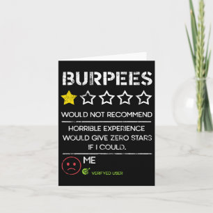 Burpees würde nicht empfehlen Null Sterne Funny Gy Karte