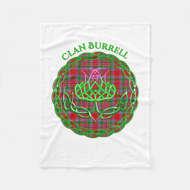 Burrell Scottish Tartan Celtic Thistle Fleecedecke (Vorderseite)