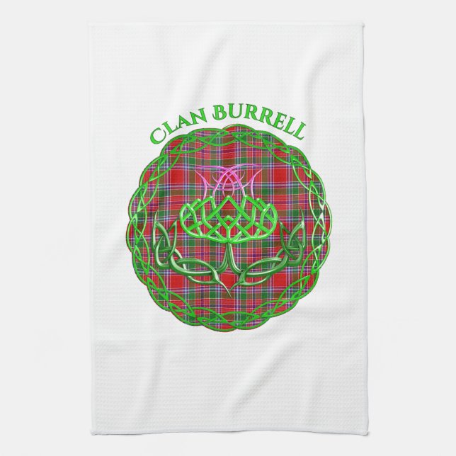 Burrell Scottish Tartan Celtic Thistle Geschirrtuch (Vertikal)