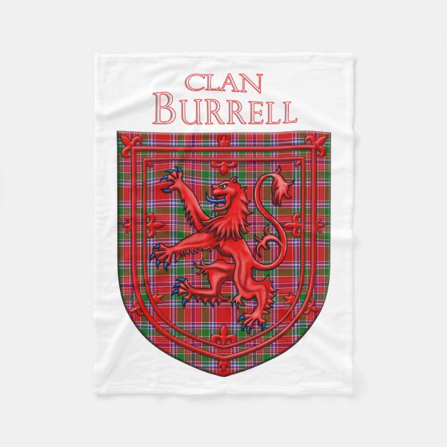Burrell Tartan Scottish Kariert Lion Rampant Fleecedecke (Vorderseite)
