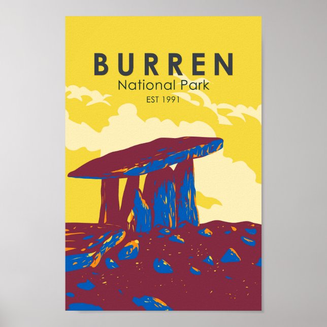 Burren Nationalpark Irland Reisen Art Vintag Poster (Vorne)