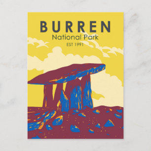 Burren Nationalpark Irland Reisen Art Vintag Postkarte
