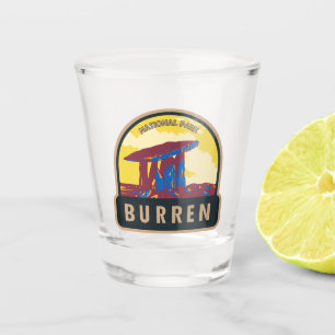 Burren Nationalpark Irland Reisen Art Vintag Schnapsglas