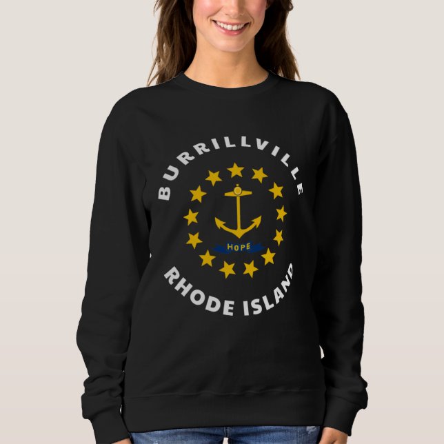 Burrillville Rhode Island RI Flag Badge Roundlet S Sweatshirt (Vorderseite)
