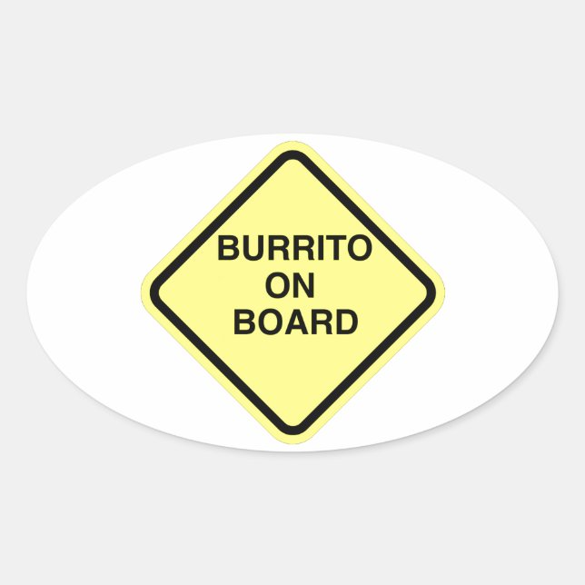 Burrito an Bord Ovaler Aufkleber (Vorderseite)