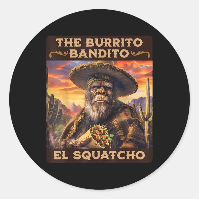Burrito Bandito El Squatcho Runder Aufkleber (Vorderseite)
