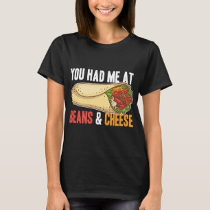 Burrito Bohnen Käse Cool mexikanisches Taco T-Shirt