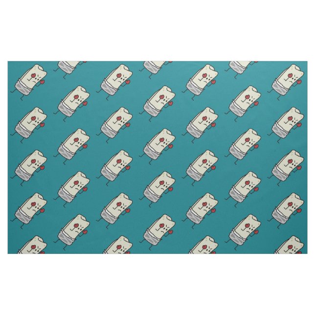 Burrito-Boxer-Kämpfer mit roten Boxhandschuhen Stoff (Fat Quarter (45,7 x 55,9 cm))