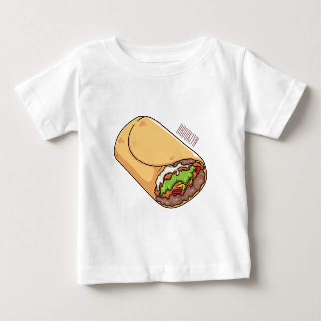 Burrito-Cartoon-Abbildung Baby T-shirt (Vorderseite)