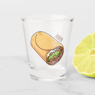Burrito-Cartoon-Abbildung Schnapsglas