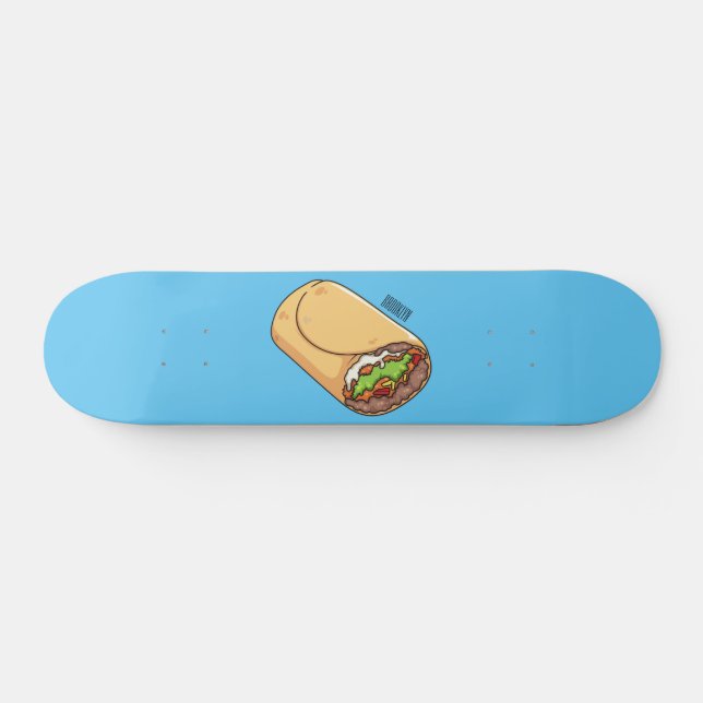 Burrito-Cartoon-Abbildung Skateboard (Horizontal)