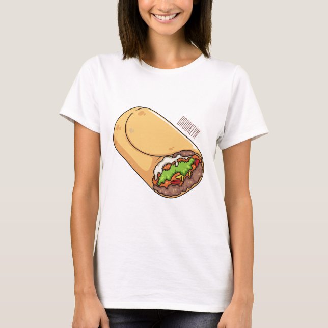Burrito-Cartoon-Abbildung T-Shirt (Vorderseite)