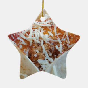 Burrito Cheese Funny Food Hintergrund Keramik Ornament